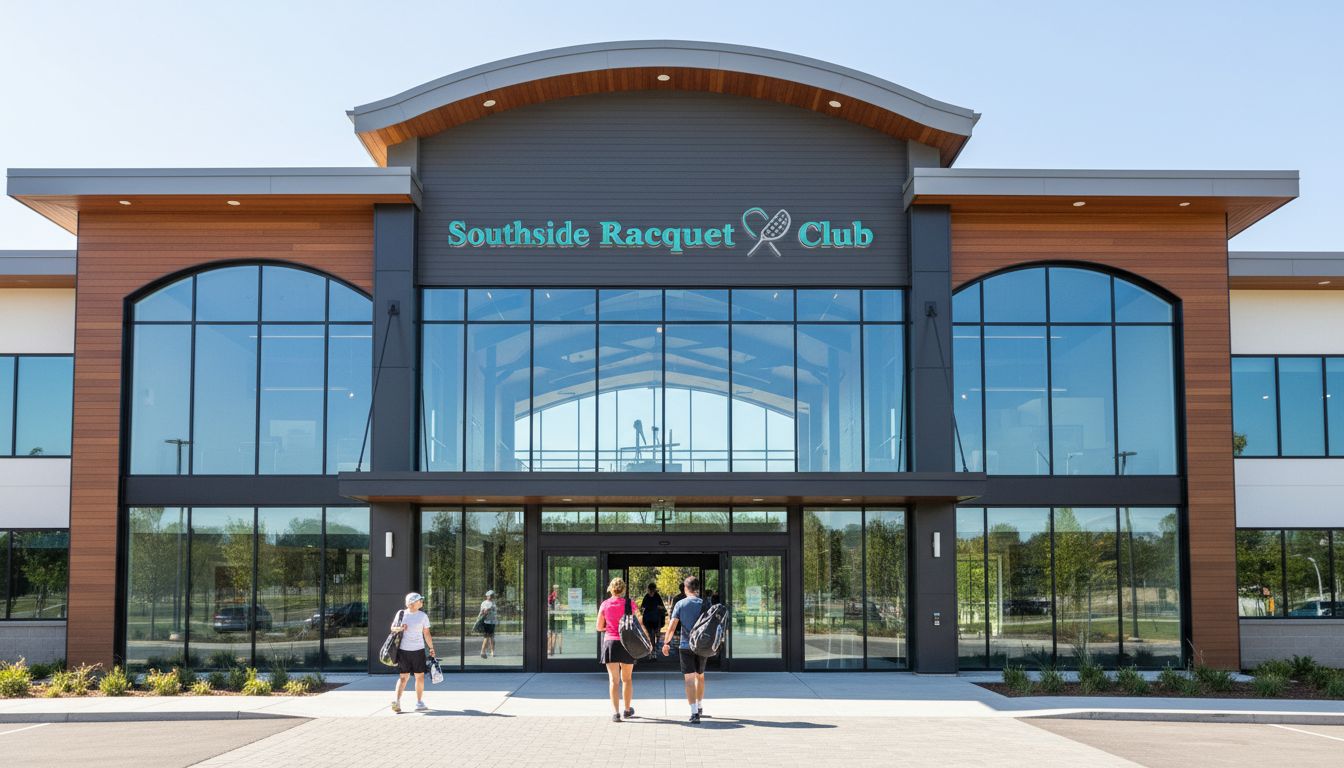Signage concept for Southside Racquet Club, main entrance